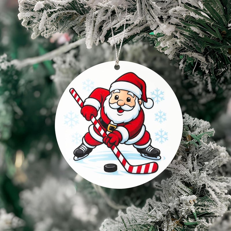 NELXI Hockey Ornaments for Christmas Tree, Hockey Ornament 2025, Santa’s Favorite Hockey Player Ornament, Funny Sports Christmas Decoration, Holiday Keepsake Gift for Hockey Lovers, Family, and Friends - Image 2